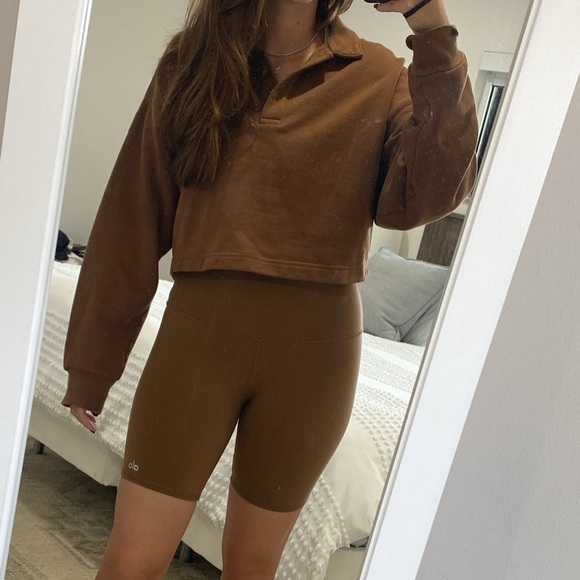 ALO cropped henley pullover - Picture 1 of 7